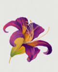 Wall art for Home Décor with purple lilly design