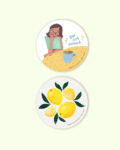 Coaster for Home Décor with Do not disturb and Fresh Lemon combo design